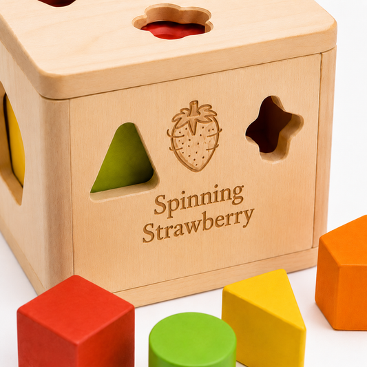 Spinning Strawberry Wooden Shape Sorter Toy